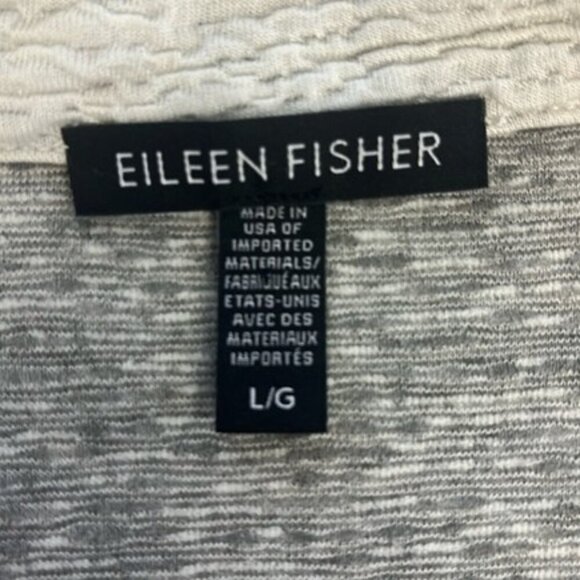 Eileen Fisher Blazer Crinkle Texture Fabric Tencel Jacquard Knit Cream 1-Snap L - Picture 7 of 9